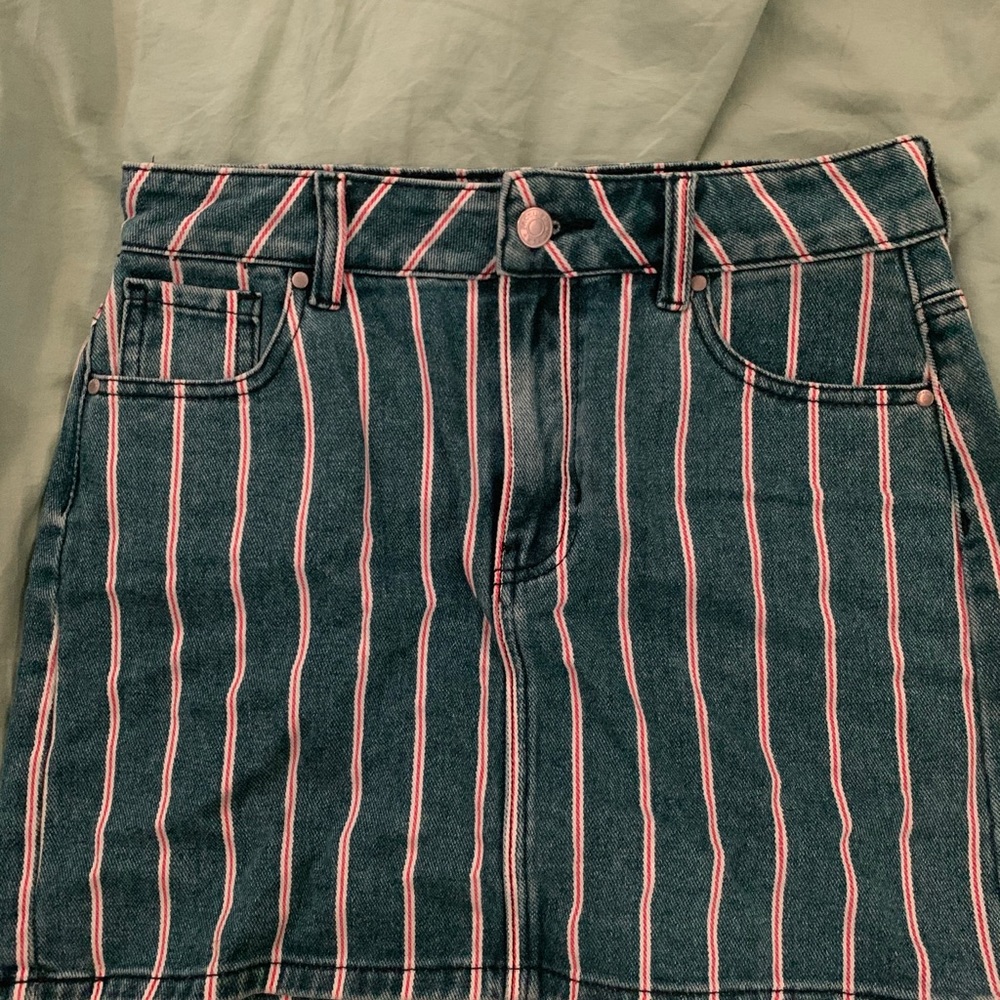 Pacsun Red, White, and Blue Jean skirt